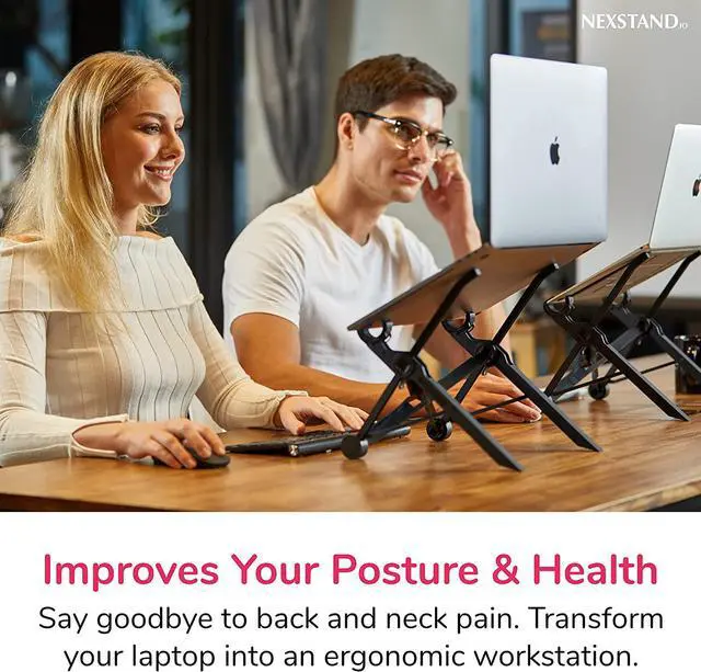 Alt view image 3 of 7 - NEXSTAND Travel Laptop Stand Foldable and Adjustable Notebook Holder 8 Height Options Fit for PC MacBook Computer and Most laptops
