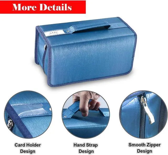 Alt view image 2 of 7 - Intendvision 160 Capacity CD DVD Case, Protective CD DVD Box Holder Portable Zipper Disc Storage Organizer Bag for Car Home Office Travel (Blue)