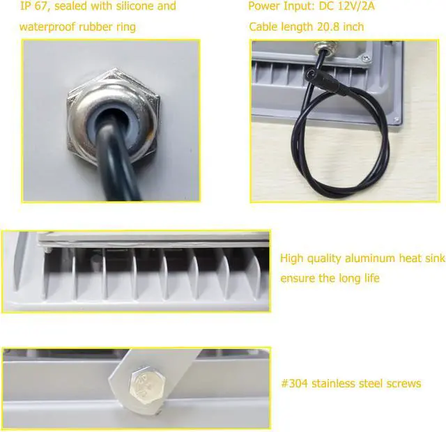 Alt view image 5 of 7 - AUTENS IR Illuminator, 850nm 12-Led Wide Angle IP67 Waterproof Night Vision IR Infrared Light for IP Camera CCTV Analogue Security Surveillance Camera with 12V DC Power Adapter (90 Degree)