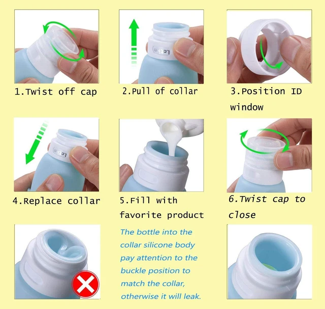 Alt view image 4 of 7 - AUTENS Leakproof Silicone Travel Bottles Accessories Set, 3oz (90ml) 4 Pack Refillable Cute Penguin Travel Containers for Shampoo, Conditioner, Liquid, Lotion, Sunscreen - FDA, TSA Approved & BPA Free