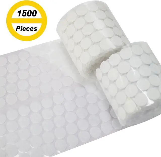 Main image of AUTENS Sticky Dots, 1500 Pieces (750 Pair Sets) 20mm/0.79in Diameter Sticky Back Coins Hook & Loop Nylon Self Adhesive Dots Strips Perfect for School Projects, Classroom, Office, Home (White)