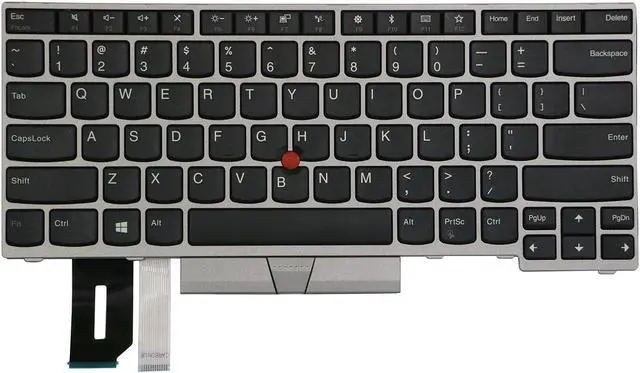 Main image of AUTENS Replacement US Keyboard for Lenovo ThinkPad E480 E485 L480 T480s Laptop Silver Frame (No Backlight)