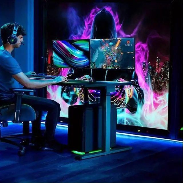 Alt view image 2 of 6 - Glow in The Dark Gamer Tapestry 2D Flat - Enigmatic Individual Game Controller Design, UV Reactive Neon Wall Art for Bedroom, Game Room, Dorm, Man Cave Decor, Prebuilt Pc Decor
(59x51in)