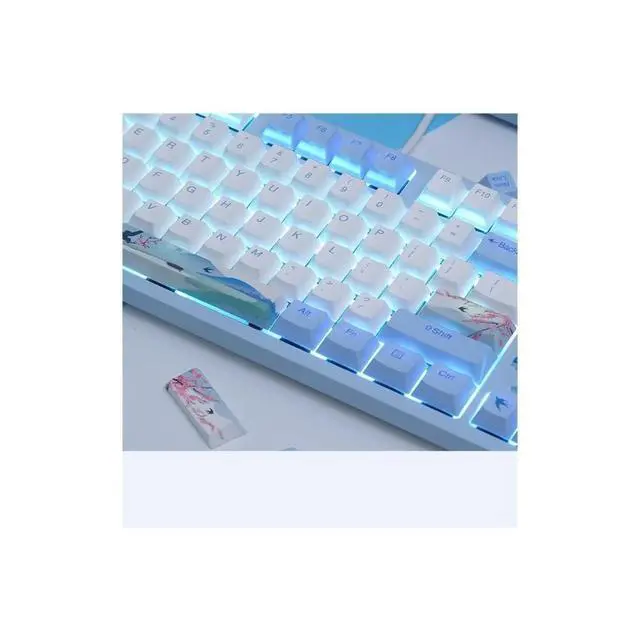 Alt view image 2 of 7 - A87 Spring Swallow Theme 87 Keys Compact Layout Mechanical Gaming Keyboard, Cherry MX Blue Switch, PBT Keycaps
