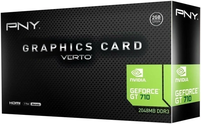 Alt view image 2 of 2 - PNY - NVIDIA GeForce GT 710 VERTO 2GB DDR3 PCI Express 2.0 Graphics Card - Black