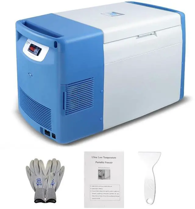 Main image of HNZXIB Ultra Low temperature Freezer -86° (20L), 110V Portable Lab Cryogenic Freezer, Ultra Low Temperature Medical Countertop Refrigerator for Laboratory Pharmacy Storage ULT Lab Fridge (Blue)