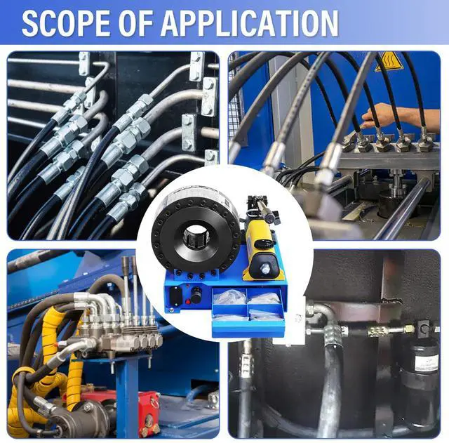 Alt view image 5 of 7 - HNZXIB Hydraulic Hose Crimper with 8 Sets of Dies High Pressure Hydraulic Hose Crimping Machine Handheld Hydraulic Hose Crimping Tool, Black