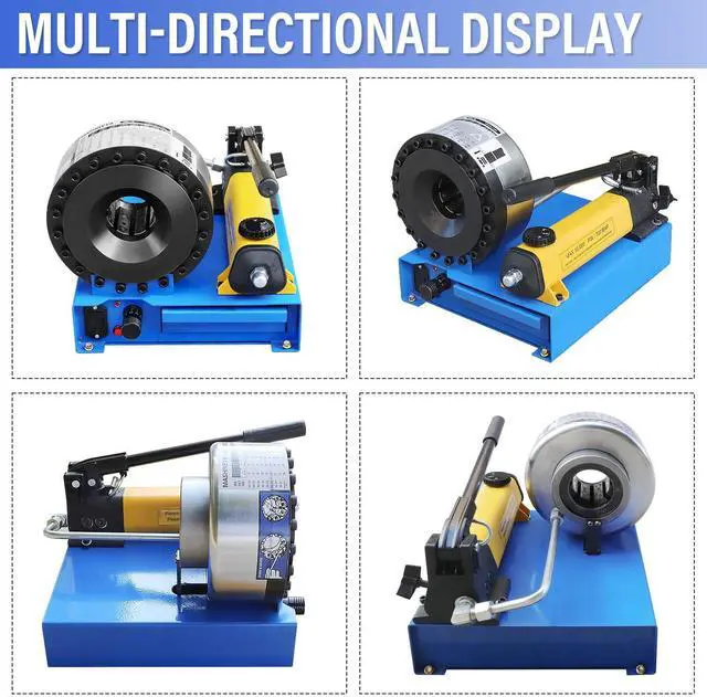 Alt view image 6 of 7 - HNZXIB Hydraulic Hose Crimper with 8 Sets of Dies High Pressure Hydraulic Hose Crimping Machine Handheld Hydraulic Hose Crimping Tool, Black