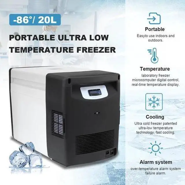 Alt view image 2 of 7 - HNZXIB Ultra Low temperature Freezer -86° (20L), 110V Portable Lab Cryogenic Freezer, Ultra Low Temperature Medical Countertop Refrigerator for Laboratory Pharmacy Storage ULT Lab Fridge