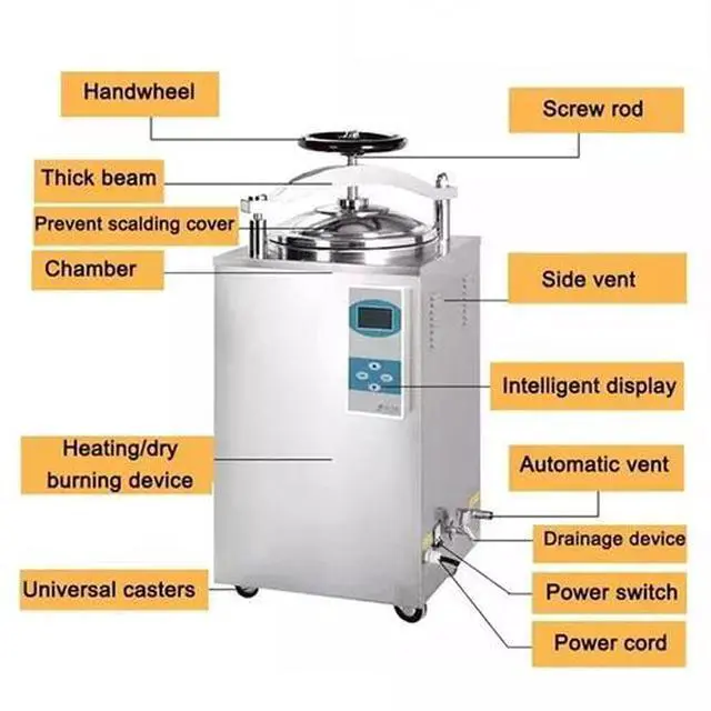 Alt view image 2 of 6 - HNZXIB35L Dental Lab Autoclave Steam Sterilizer Medical Sterilization Drying LS-35HD
