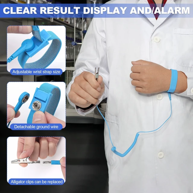 Alt view image 5 of 7 - HNZXIB Anti Static Wrist Strap and Footwear Testers with Alarm 110VWrist strap Footwear Tester Anti Static Wrist Strap Body Static Electricity Tester,Whole Body Static Tester Anti Static Wrist Strap