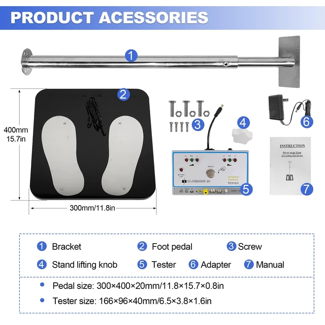 Alt view image 7 of 7 - HNZXIB Anti Static Wrist Strap and Footwear Testers with Alarm 110VWrist strap Footwear Tester Anti Static Wrist Strap Body Static Electricity Tester,Whole Body Static Tester Anti Static Wrist Strap