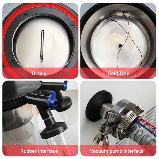 Alt view image 7 of 7 - Vacuum Freeze Dryer with Vacuum Pump,-60 Cold Trap,6.6LBS Water Capture,Less Than 10Pa Ultimate Vacuum,7 Inch Touch Screen Manifold Lyophilizer for Lab Scientific Research,110V
