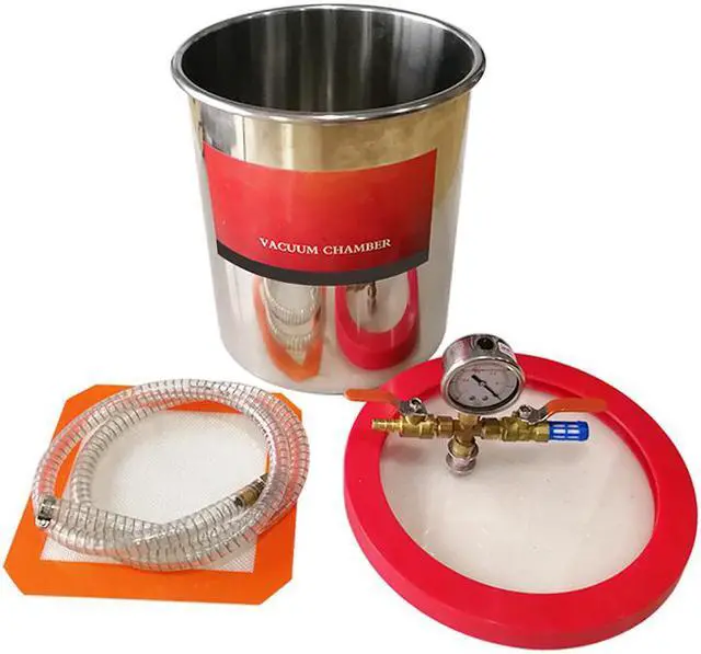 Main image of HNZXIB 6 gallon Vacuum Chamber Stainless steel Barrel Transparent Lid with Vacuum Gauge for solution degassing lab equipment