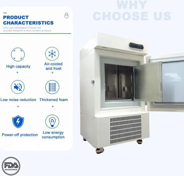 Alt view image 4 of 5 - HNZXIB 58L -86°C Vertical Ultra-Low Temperature Freezer FDA CE Certified Laboratory Freezer Refrigerator