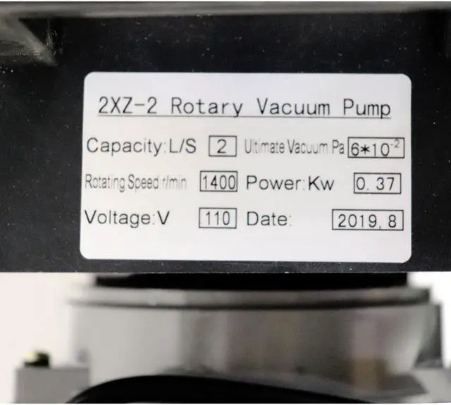 Alt view image 7 of 7 - HNZXIB Vacuum Pump 8CFM Rotary Vane Vacuum Pump 2 Stage 4L/S 110V/60HZ Oil-sealed Vacuum Pump For Rotary Evaporator and Short Path Distillation Lab Equipment