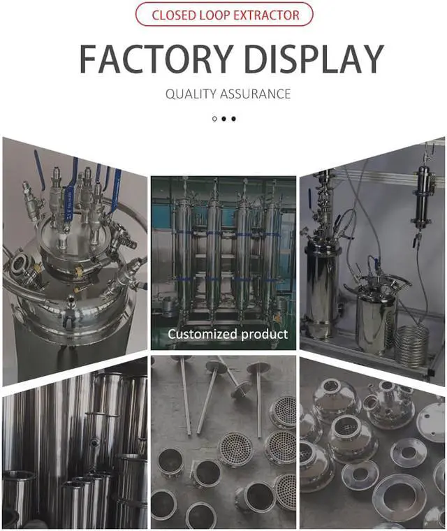 Alt view image 7 of 7 - Small capacity 0.25LB & 113g closed loop extractor for high-safety industrial equipment, for extract materials from plant leaves
