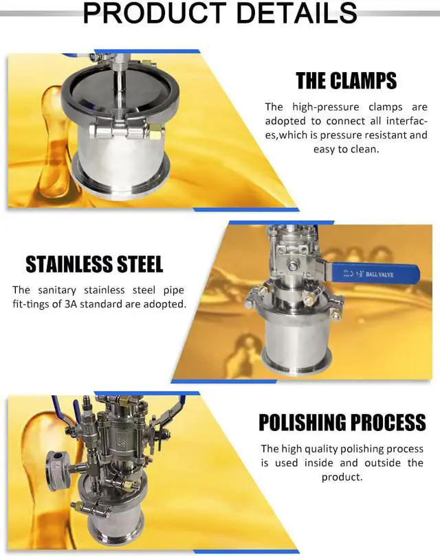 Alt view image 6 of 7 - Small capacity 0.25LB & 113g closed loop extractor for high-safety industrial equipment, for extract materials from plant leaves