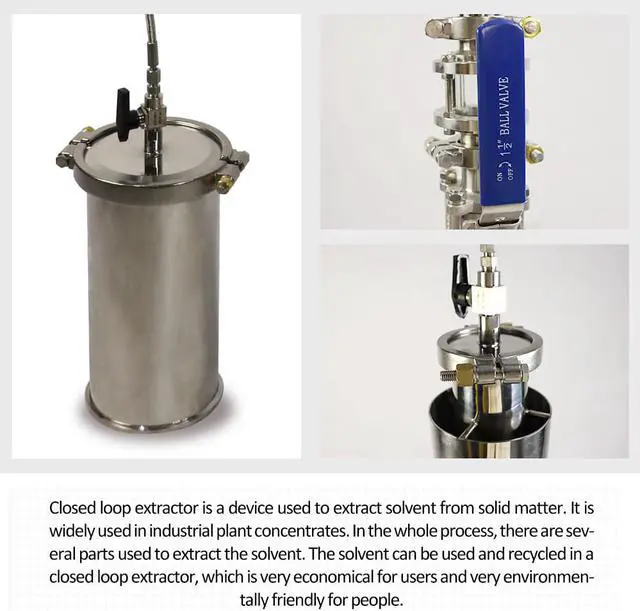 Alt view image 6 of 6 - 1LB BHO Closed Loop Extractor For High Security Industrial Equipment, for Extracting Materials From Plant Leaves