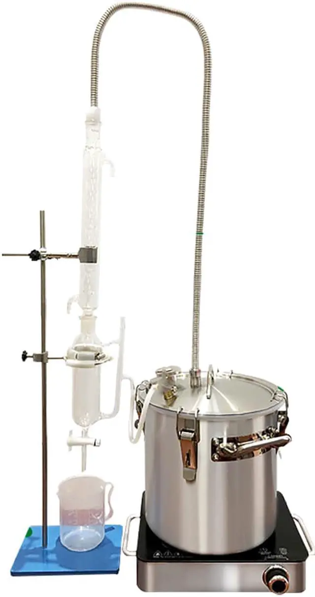 Alt view image 5 of 7 - HNZXIB 6L 1.6Gal Essential Oils Extraction Apparatus Glass Steam Distillation Kit,  Home/Lab Distiller Distilling to Making Your Own Essential Oil, Distillation Apparatus 14pcs Set