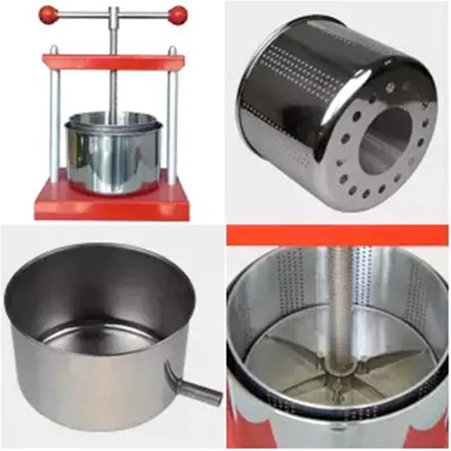 Alt view image 5 of 7 - HNZXIB 6L/ 1.6Gallon Cheese Tincture Herb Fruit Wine Power Ball Manual Press Handle-Stainless Steel & Iron for Juice, Herbal Juice, Cider, Wine, Olive Oil