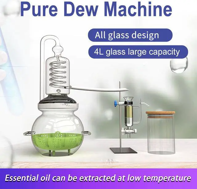 Main image of HNZXIB 4L Plant Essential oil Extraction Equipment Small Household Essential oil Pure Dew Extractor Glass Steam Distillation Lab Glassware Kit for Making Your Own Essential Oil