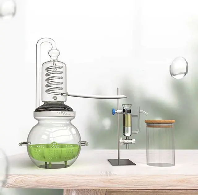 Alt view image 5 of 7 - HNZXIB 4L Plant Essential oil Extraction Equipment Small Household Essential oil Pure Dew Extractor Glass Steam Distillation Lab Glassware Kit for Making Your Own Essential Oil