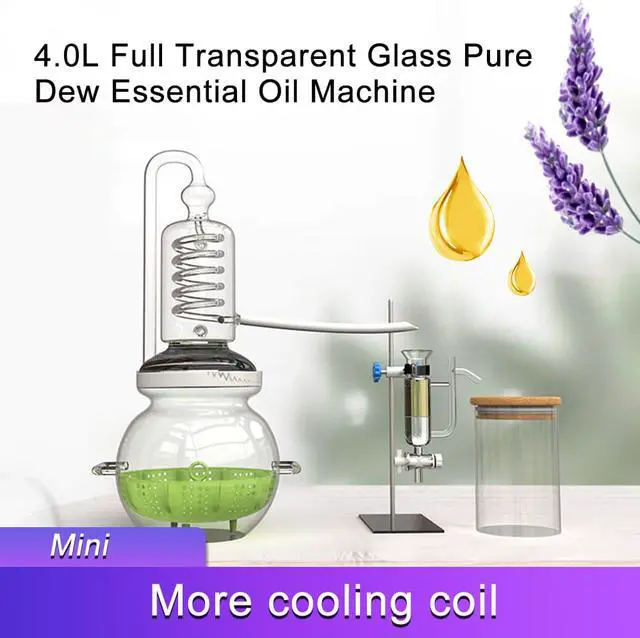 Alt view image 3 of 7 - HNZXIB 4L Plant Essential oil Extraction Equipment Small Household Essential oil Pure Dew Extractor Glass Steam Distillation Lab Glassware Kit for Making Your Own Essential Oil
