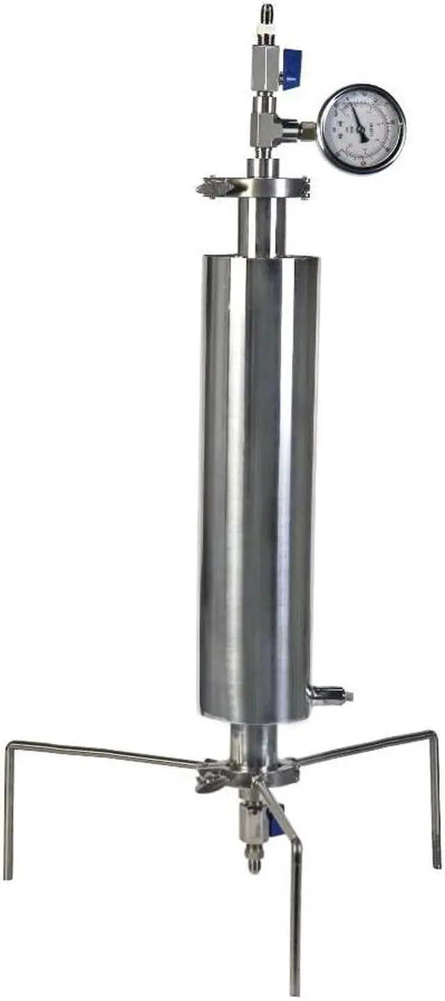 Alt view image 4 of 7 - 1.5'' Closed Loop Extractor ,Stainless Steel Vacuum Chamber/Tube 90 Gram with Tripod ,Aim to Extract from Plant Leaves
