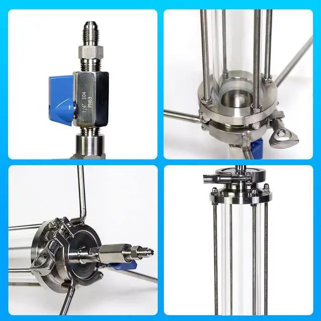 Alt view image 5 of 6 - HNZXIB 2'' x 18'' Closed Glass Column Pressurized Extractor, Dual Function of Open and Closed Extraction