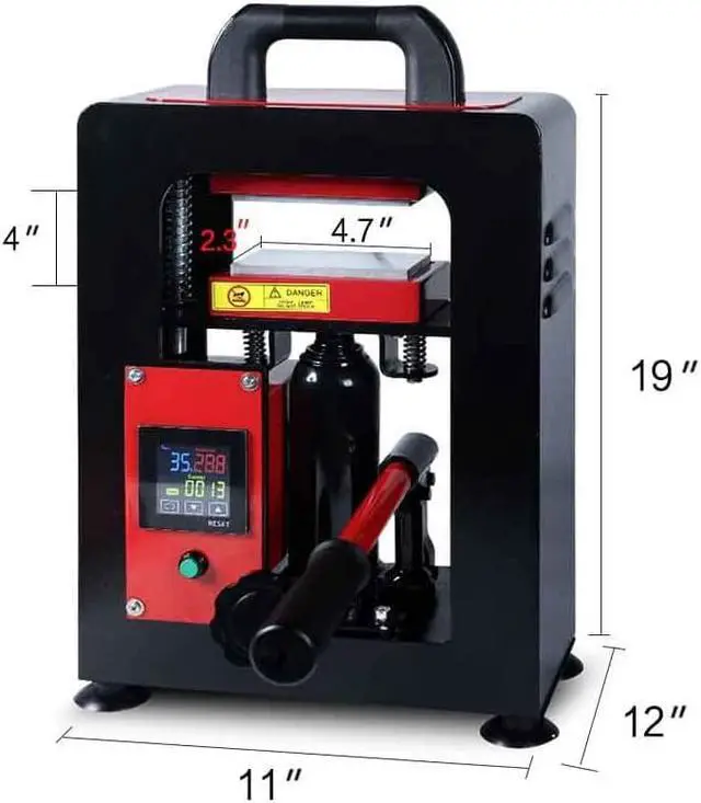 Alt view image 4 of 7 - 10 ton Heat Press with Dual 2.4"x4.7" inch Heating Plates (0-482°F) LCD Touch Panel can be timed and Temperature Adjustable