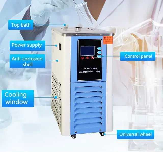 Alt view image 2 of 6 - HNZXIB -10°C Lab Chiller 5L 110V/60Hz Refrigerated Circulator DLSB-5/10 Low Temperature Cooling Liquid Circulation Pump Laboratory Supplies