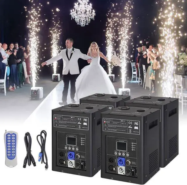 Main image of 4PCS LCD Stage Effects Machine 600W Special Equipment Adjustable Height 3-16.5Ft DMX Stage Firework Machine With Wireless Remote Control For Wedding Musical Show