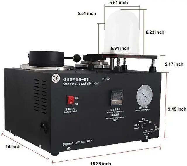 Alt view image 4 of 7 - 2KG Jewelry Casting Machine Gold Copper Furnace Jewelry Tools Vacuum Investing Casting Machine Wax Cast Combination Investing Equipment
