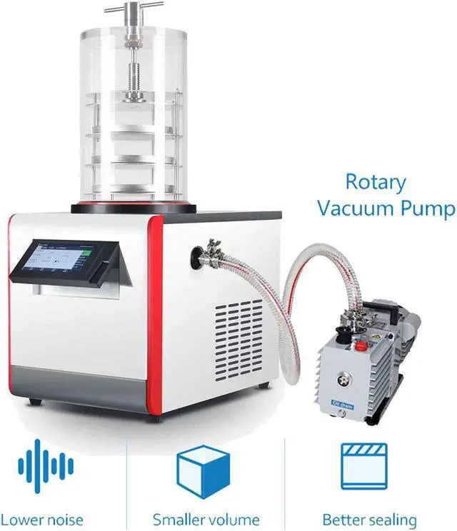 Main image of Top Stopper Type Seafood Collagen Vacuum Freeze Dryer Machine Antibiotics Lyophilizer Bacterial Drying Machine Multifunctional Laboratory 110V/60Hz