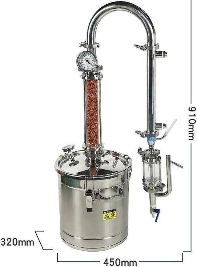 Alt view image 5 of 7 - 22L Hydrosol Distiller Plant Essential Oil Fire Heating Frankincense Distiller Distillation Equipment 5.8Gal Household Brewing Device