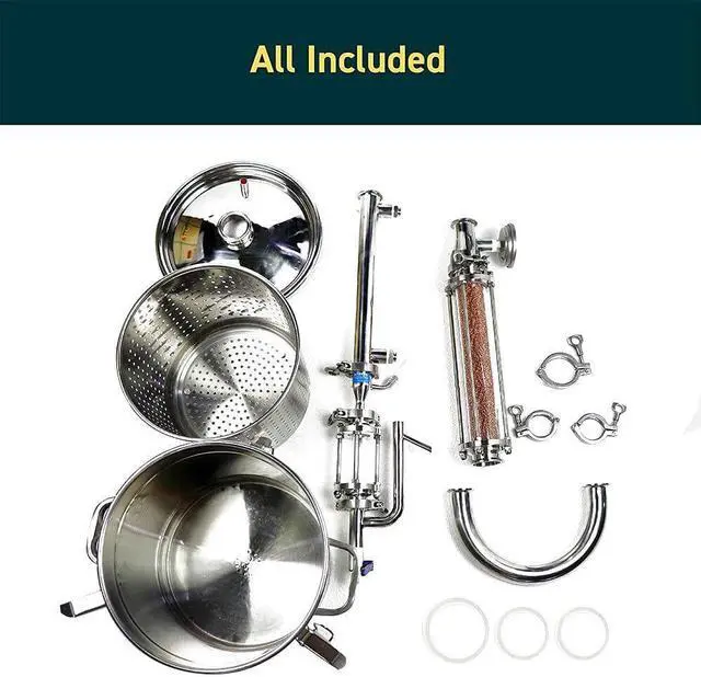 Alt view image 4 of 7 - 22L Hydrosol Distiller Plant Essential Oil Fire Heating Frankincense Distiller Distillation Equipment 5.8Gal Household Brewing Device