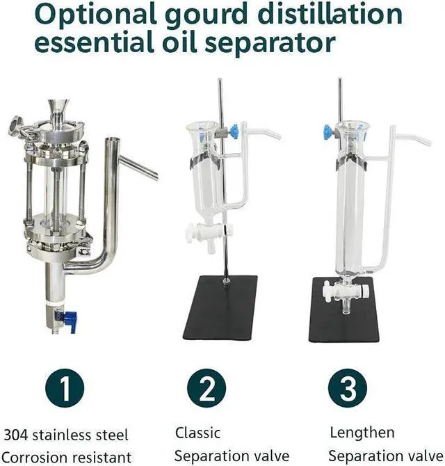 Alt view image 7 of 7 - 22L Hydrosol Distiller Plant Essential Oil Fire Heating Frankincense Distiller Distillation Equipment 5.8Gal Household Brewing Device