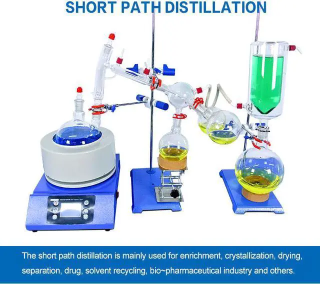 Main image of HNZXIB 2L Short Path Distillation Kit Cold Trap and Stirring Heating Mantle for Distillation Extraction