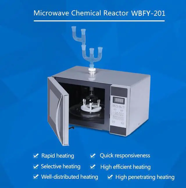 Alt view image 3 of 7 - HNZXIB Microwave Reactor Laboratory Chemical Experiement fast heating microwave adjustable WBFY201
