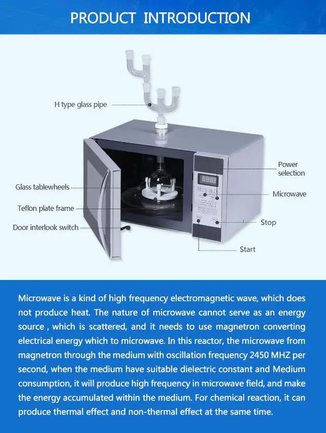 Alt view image 4 of 7 - HNZXIB Microwave Reactor Laboratory Chemical Experiement fast heating microwave adjustable WBFY201
