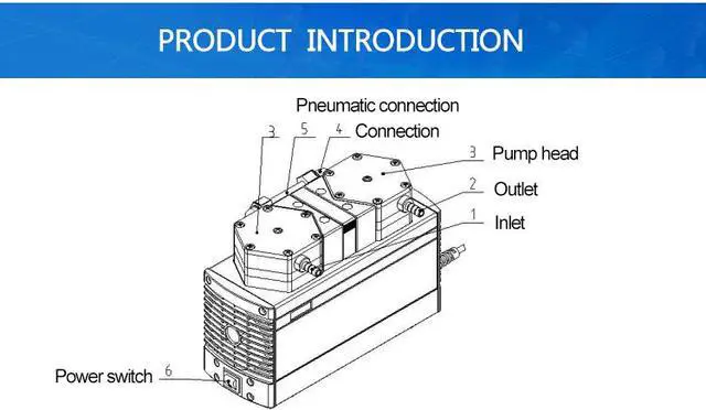 Alt view image 4 of 6 - HNZXIB Diaphragm Vacuum Pump 20L/min 2-stage for Laboratory  Evaporation/Distillation