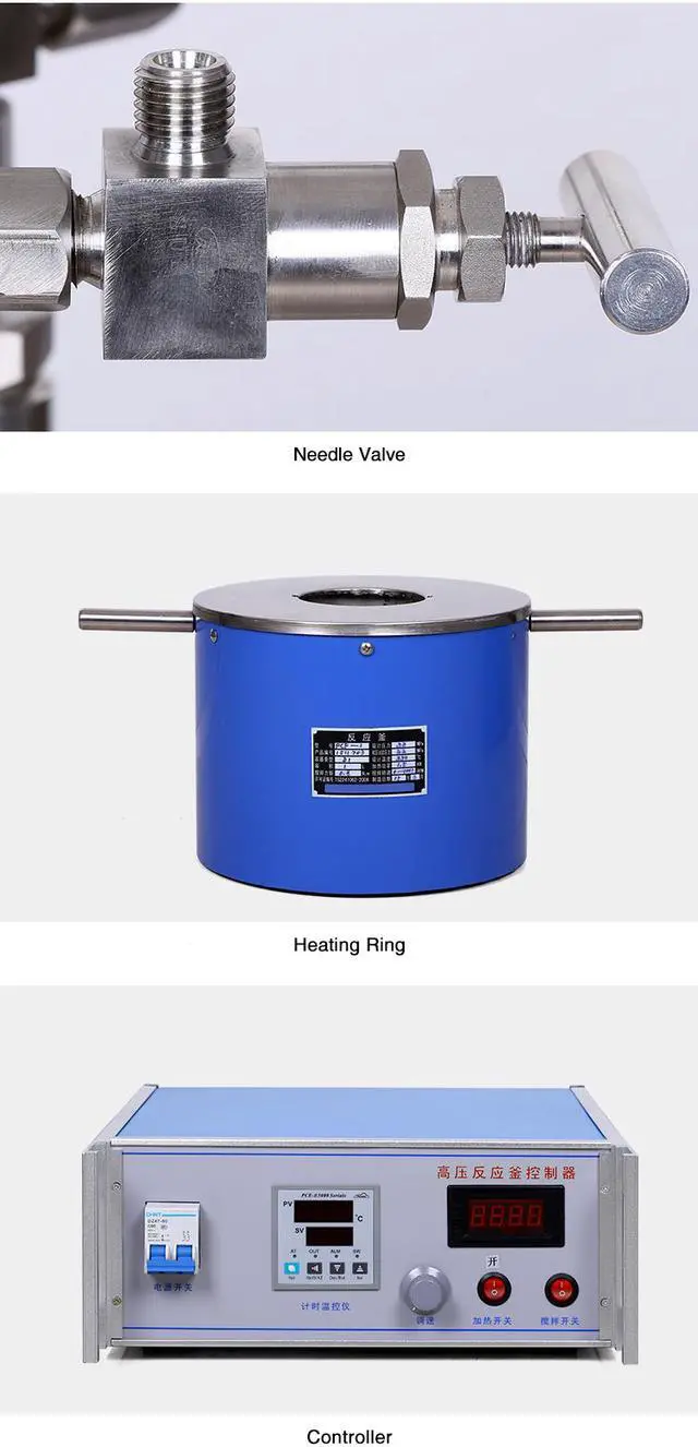 Alt view image 6 of 7 - HNZXIB Stainless Steel High Pressure Reactor Autoclave Vessel FCF series 500ml Laboratory Supplies