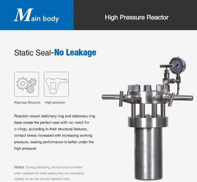 Alt view image 3 of 7 - HNZXIB 500ml High Pressure Reactor 22MPa CJF series Automated  Stirred Autoclave Stainless Steel 350°C  Heating Temperature Control