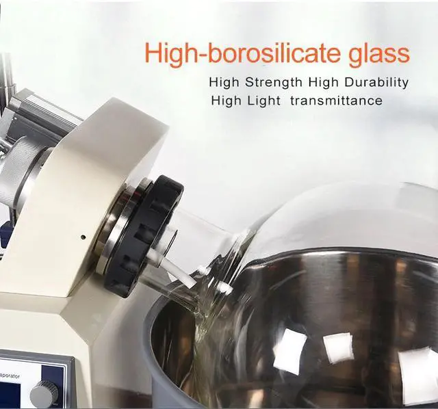 Alt view image 4 of 7 - HNZXIB New 50L Double Condensers Rotary Evaporator D-R1050 110V Rotavap 2 Receiving Flasks High Evaporating Efficiency Automated Lifting Water Bath