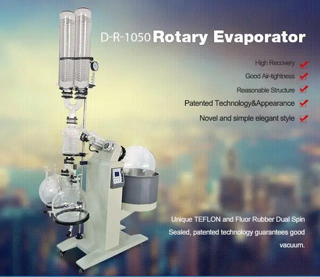 Main image of HNZXIB New 50L Double Condensers Rotary Evaporator D-R1050 110V Rotavap 2 Receiving Flasks High Evaporating Efficiency Automated Lifting Water Bath