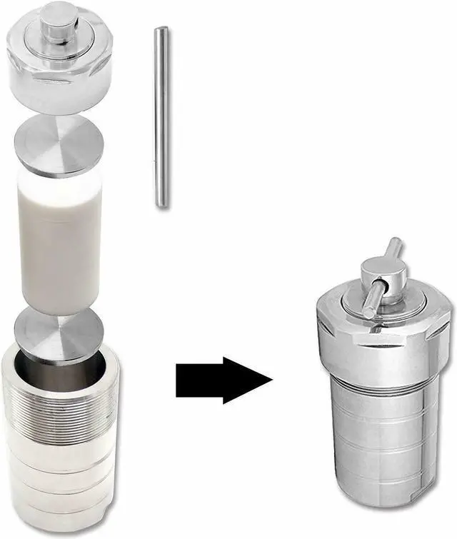 Alt view image 6 of 6 - HNZXIB 200ml Hydrothermal Synthesis Reactor Stainless Steel Autoclave Non-magnetic KH series 240°C PTFE lining Laboratory reaction vessel