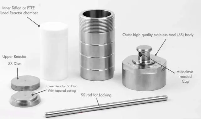 Alt view image 4 of 7 - HNZXIB 300ml Hydrothermal Synthesis Reactor 240°C PTFE lining  Non-magnetic Stainless Steel Autoclave KH series Laboratory reaction vessel