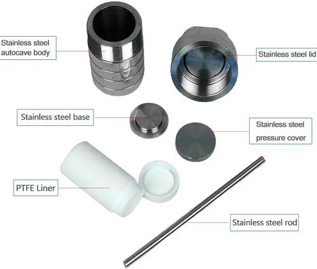 Alt view image 3 of 7 - HNZXIB 1000ml Hydrothermal Synthesis Reactor 240°C PTFE lining  Non-magnetic Stainless Steel Autoclave KH series Laboratory reaction vessel