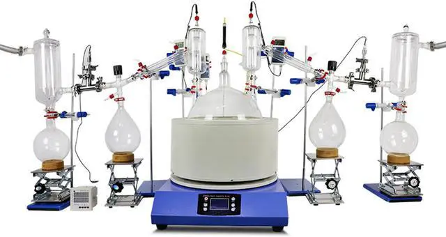 Alt view image 2 of 7 - HNZXIB Double condensers short path distillation 20L new type 2 distillate head high distillation efficiency Lab supply equipment SPDS-20L